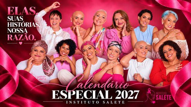 Arte do Calendário Especial 2027 do Instituto Salete, com as doze mulheres retratadas