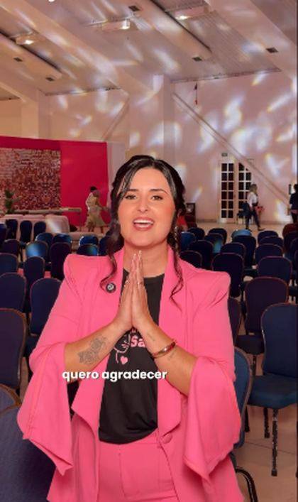 Story gravado no salão do evento com mensagem de agradecimento